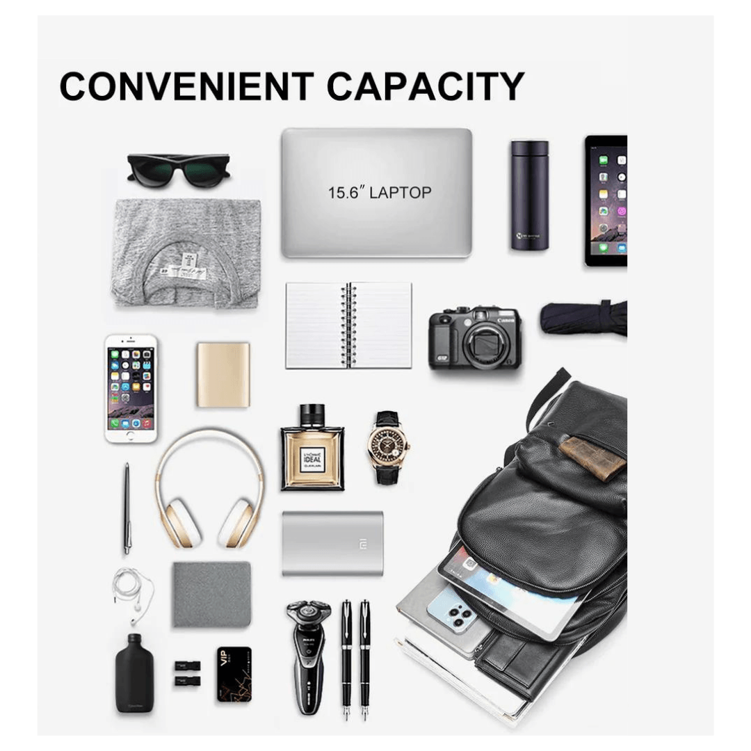 Men's leather backpack