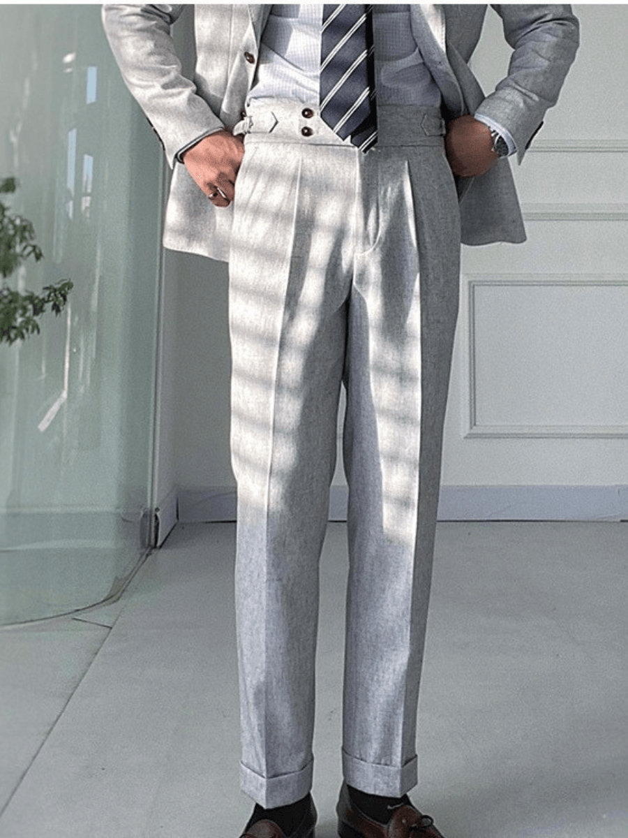 Pantalon coupe droite - Double bouton, sans repassage