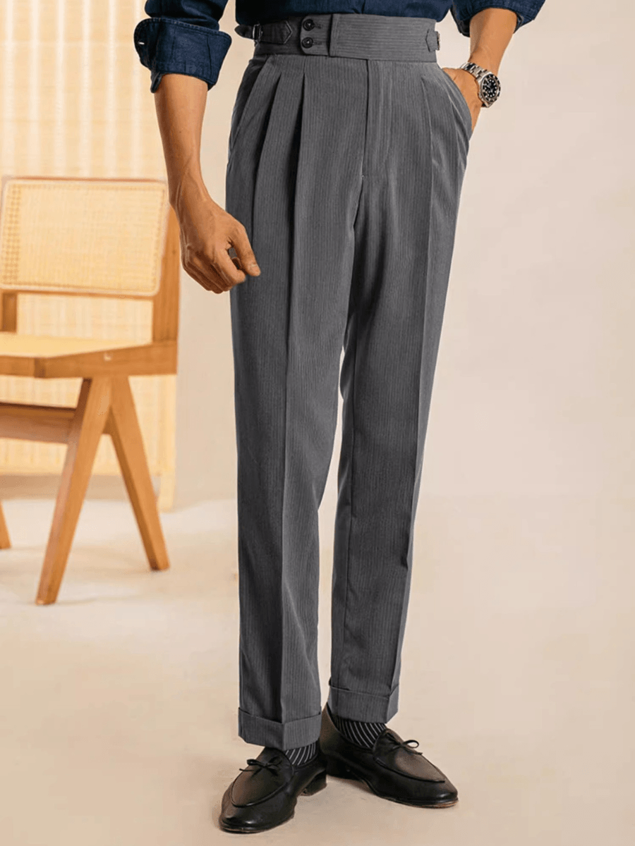 Elite Double Button Business Casual Pants - Non-Iron