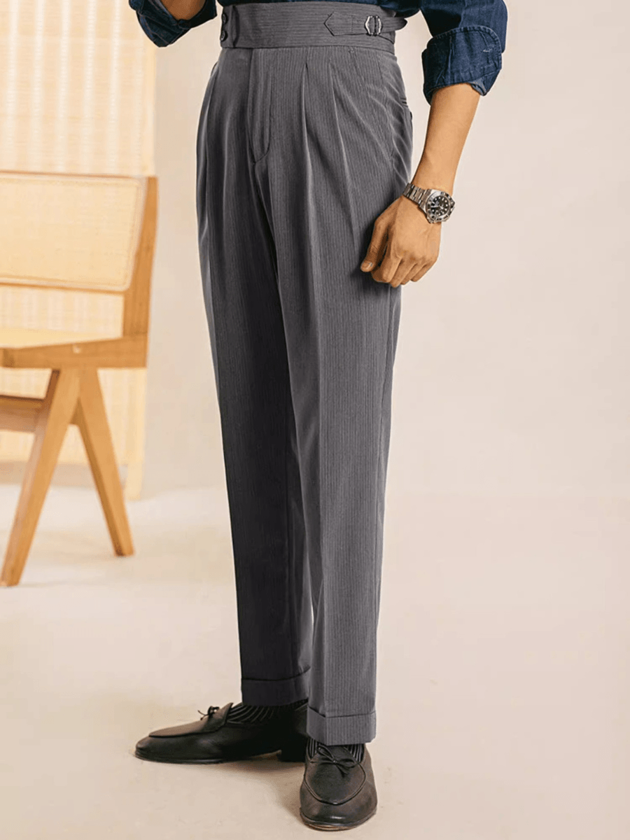 Elite Double Button Business Casual Pants - Non-Iron