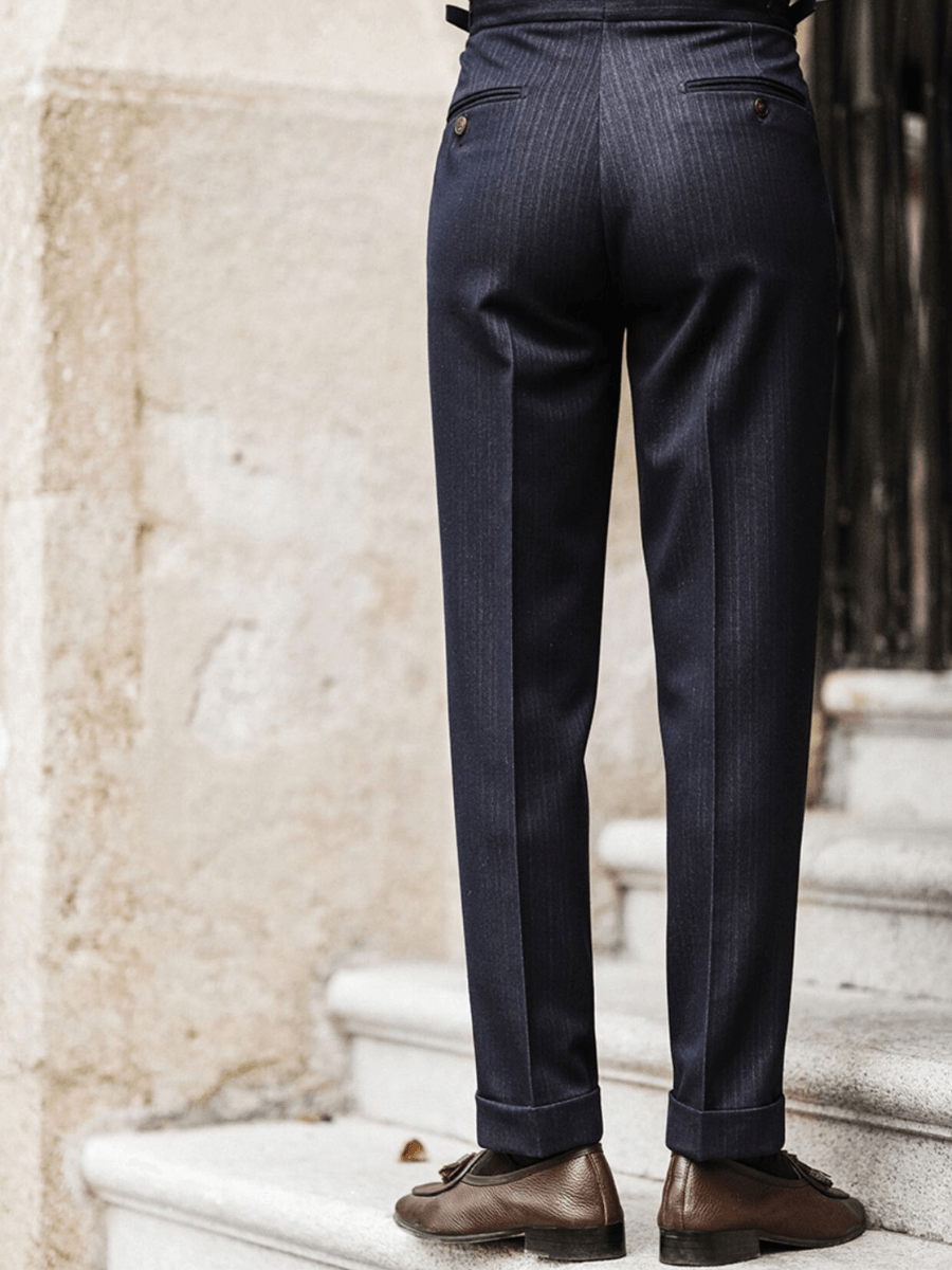 Pantalon décontracté d'affaires vintage Napoli pour hommes - sans repassage