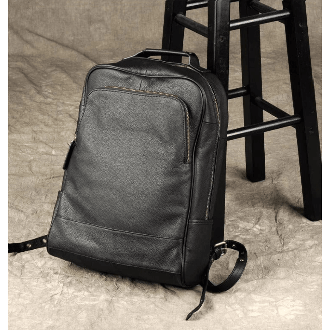 Genuine leather backpack for men