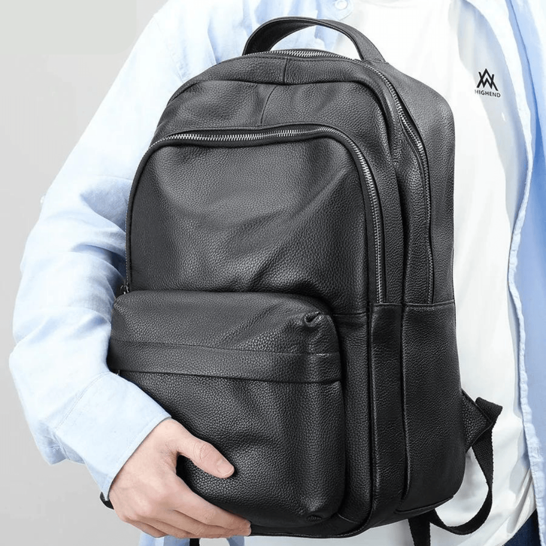 Men's leather backpack