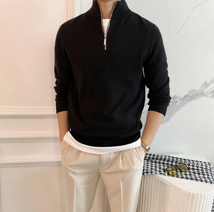 Thin quarter-zip sweater