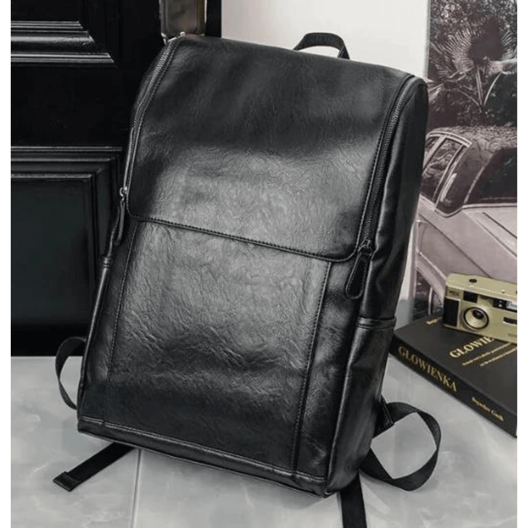 Handmade leather men's backpack