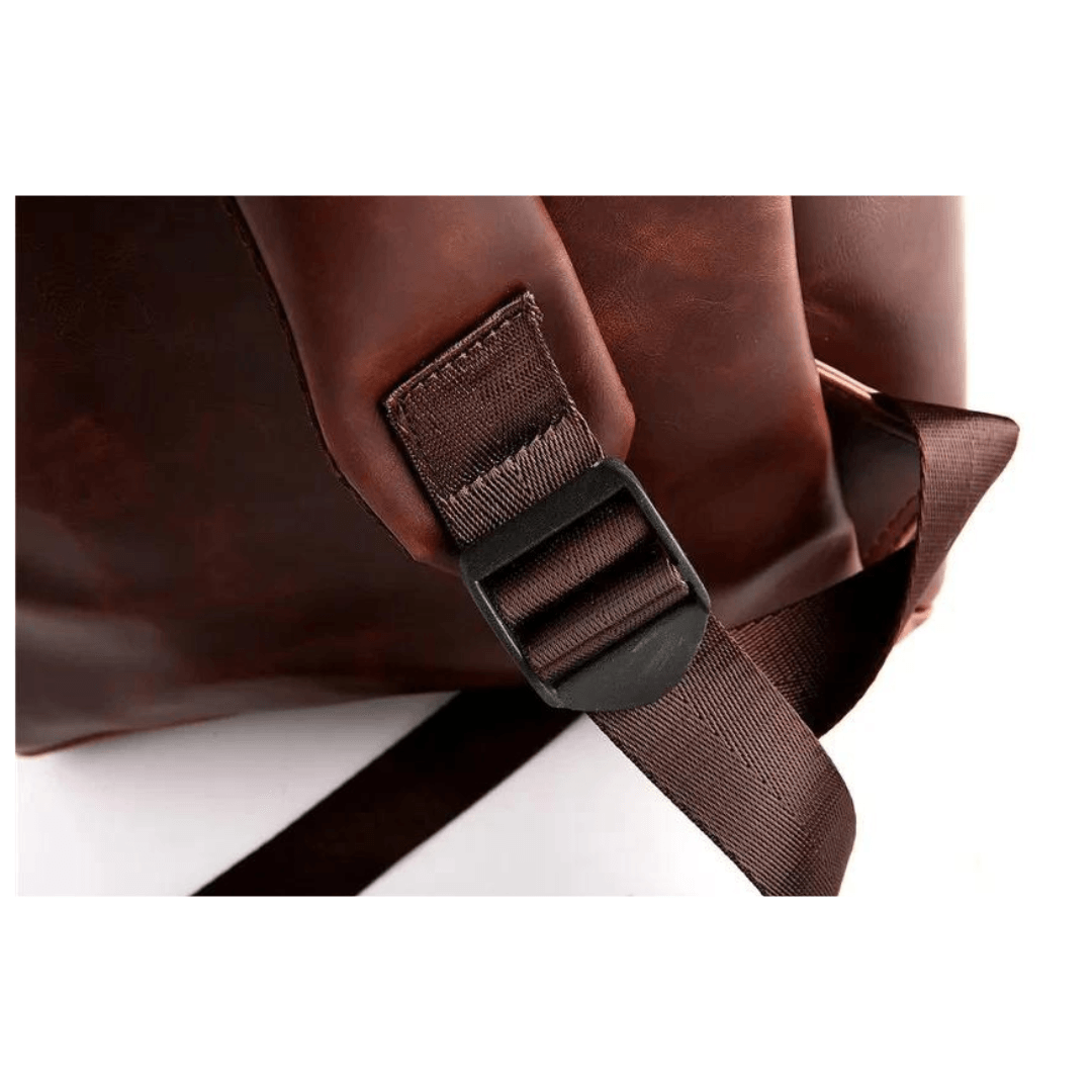 Handmade leather men's backpack