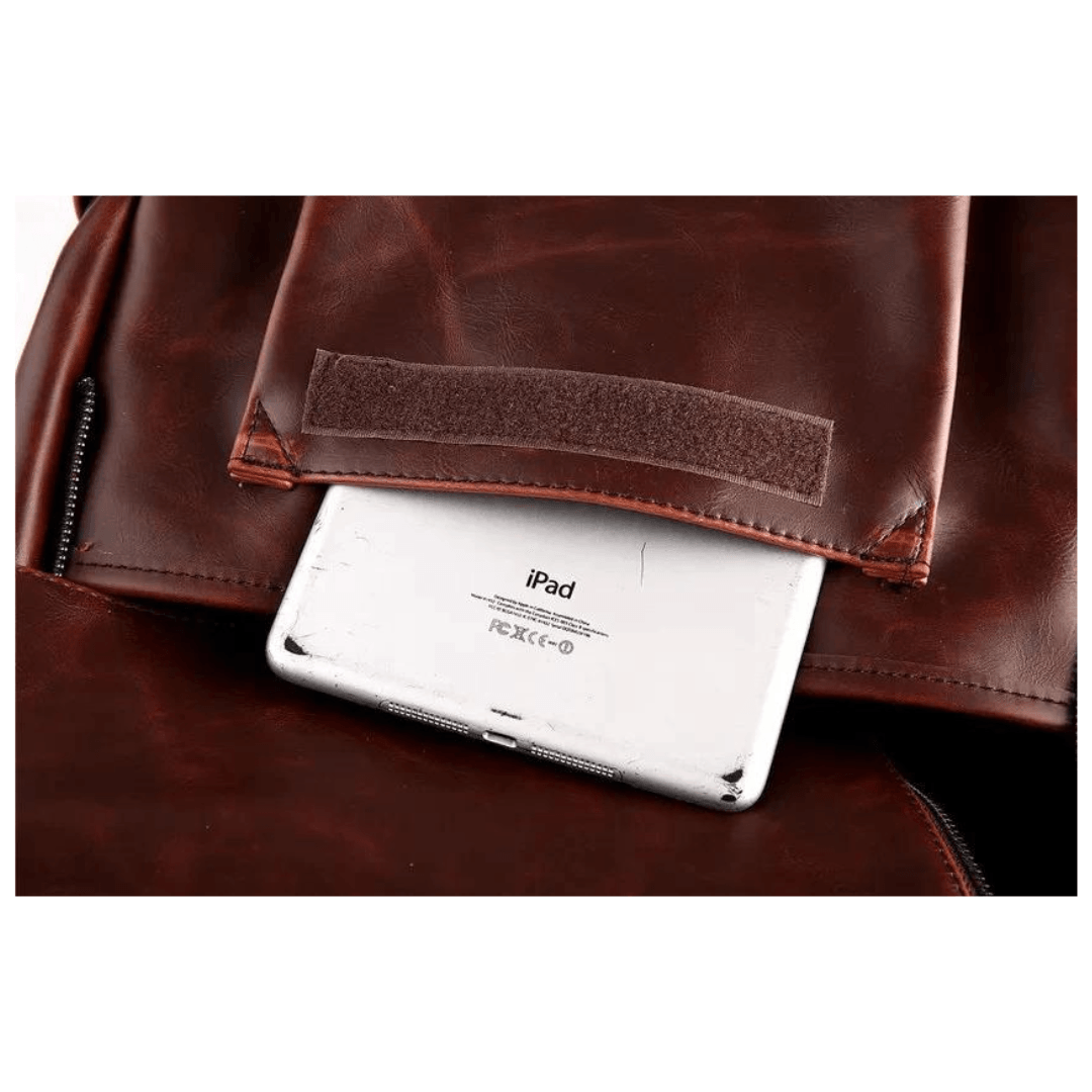 Handmade leather men's backpack