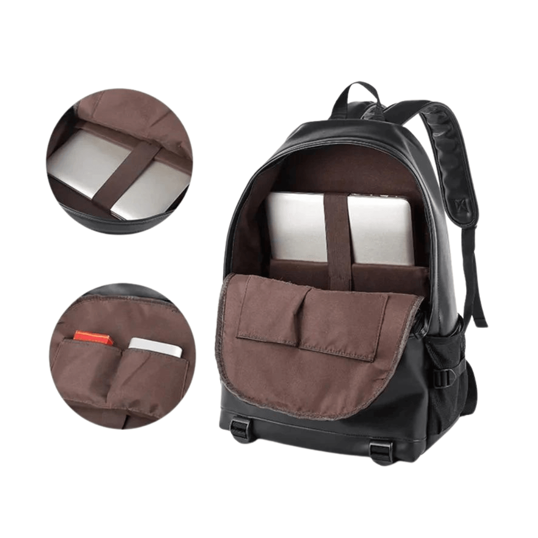 Classic leather backpack for men