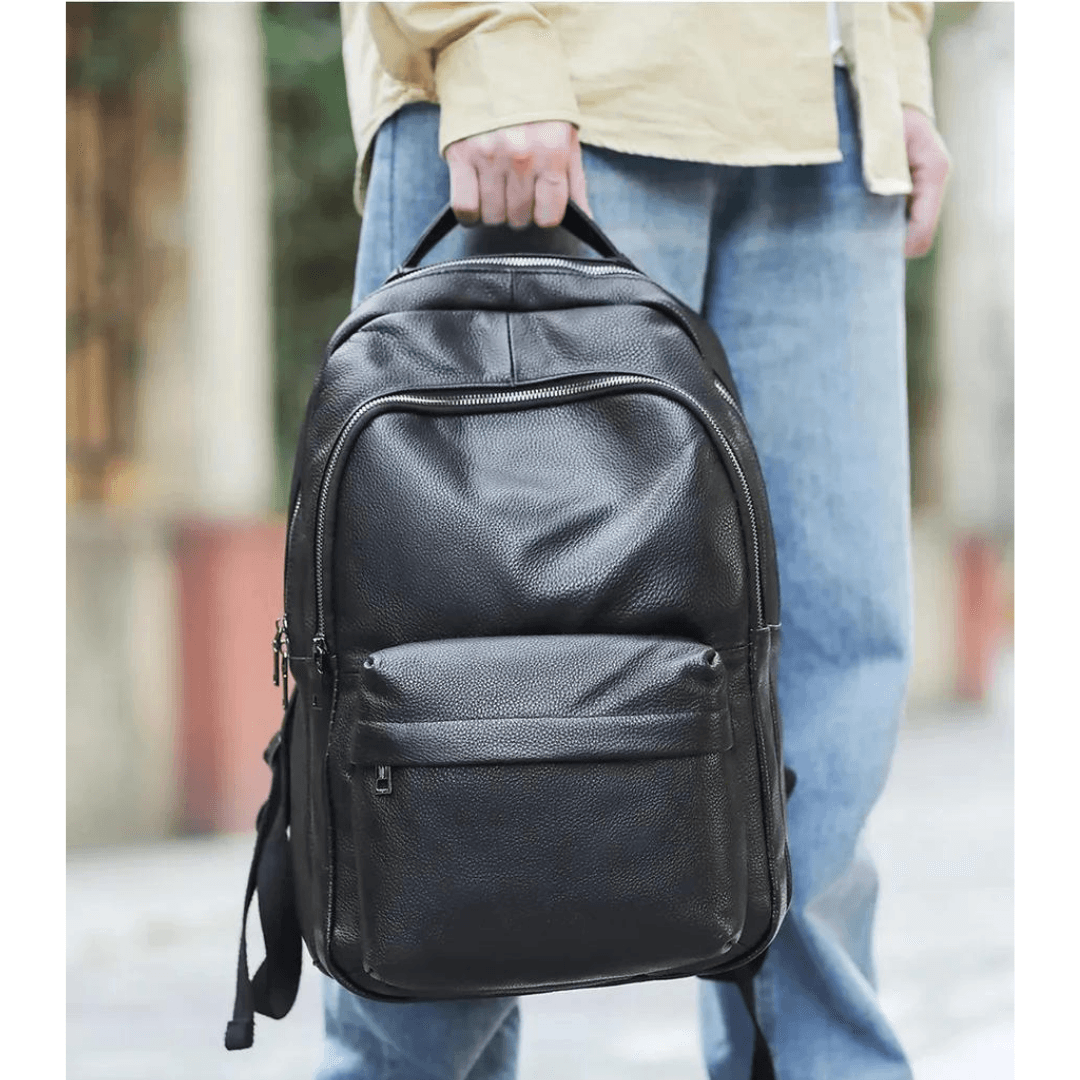 Men's leather backpack