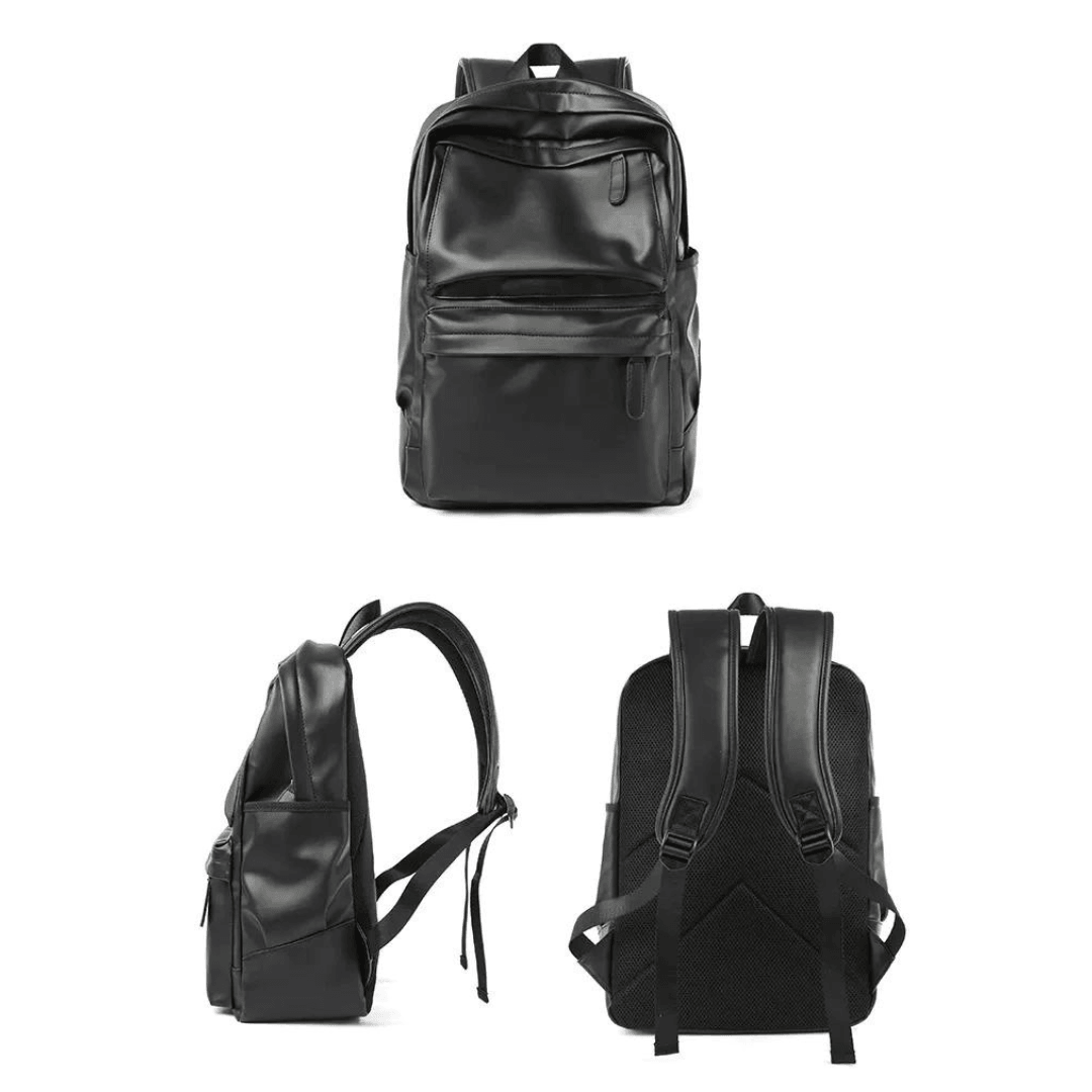 Waterproof leather backpack for men