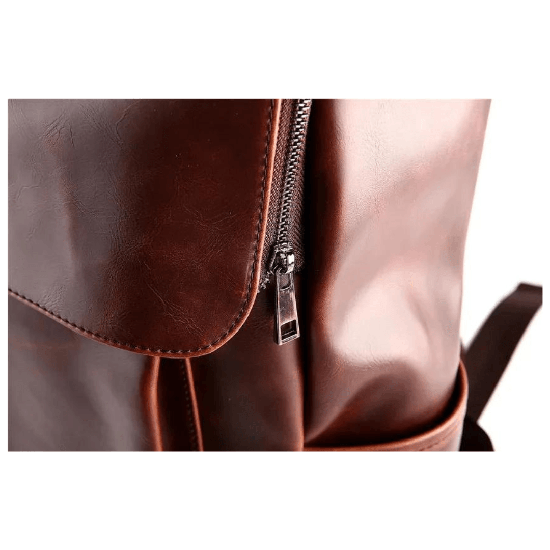 Handmade leather men's backpack