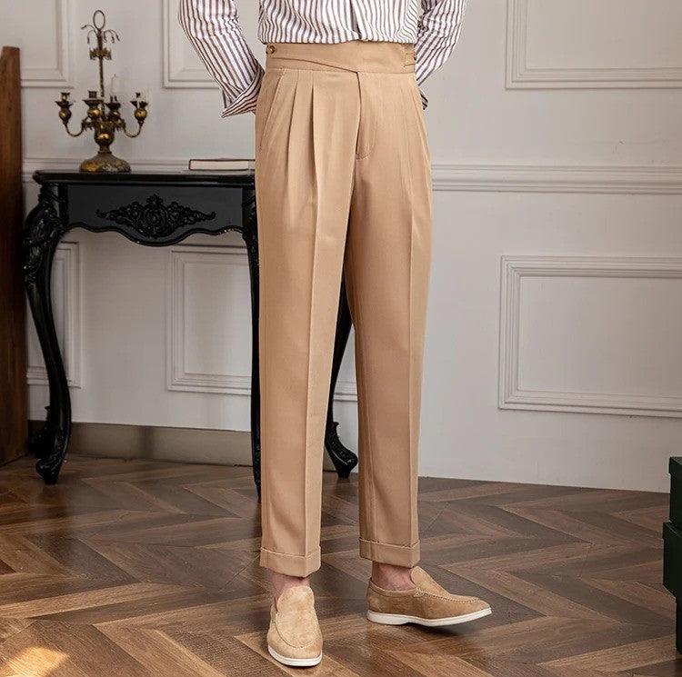 Pantalon plissé coupe droite
