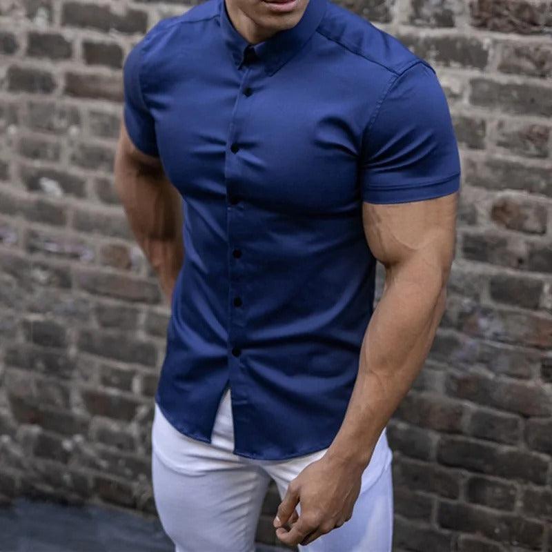 Men's short sleeve anti-wrinkle polo shirt