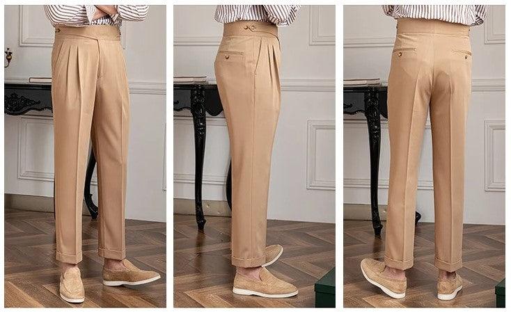 Pantalon plissé coupe droite