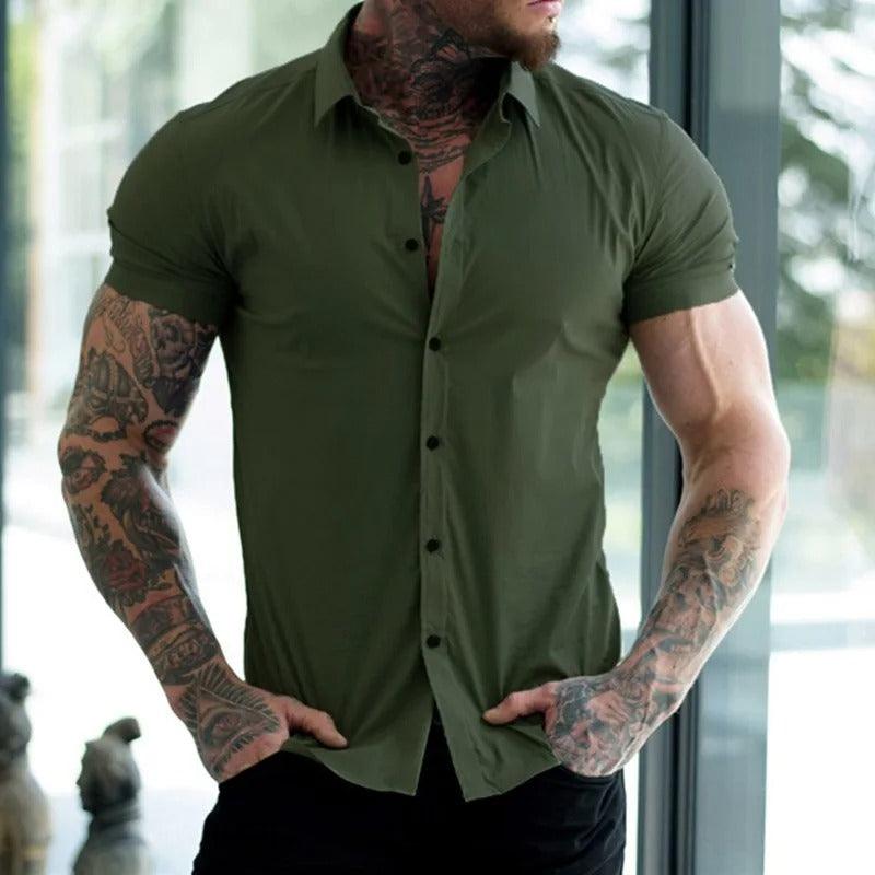 Men's short sleeve anti-wrinkle polo shirt