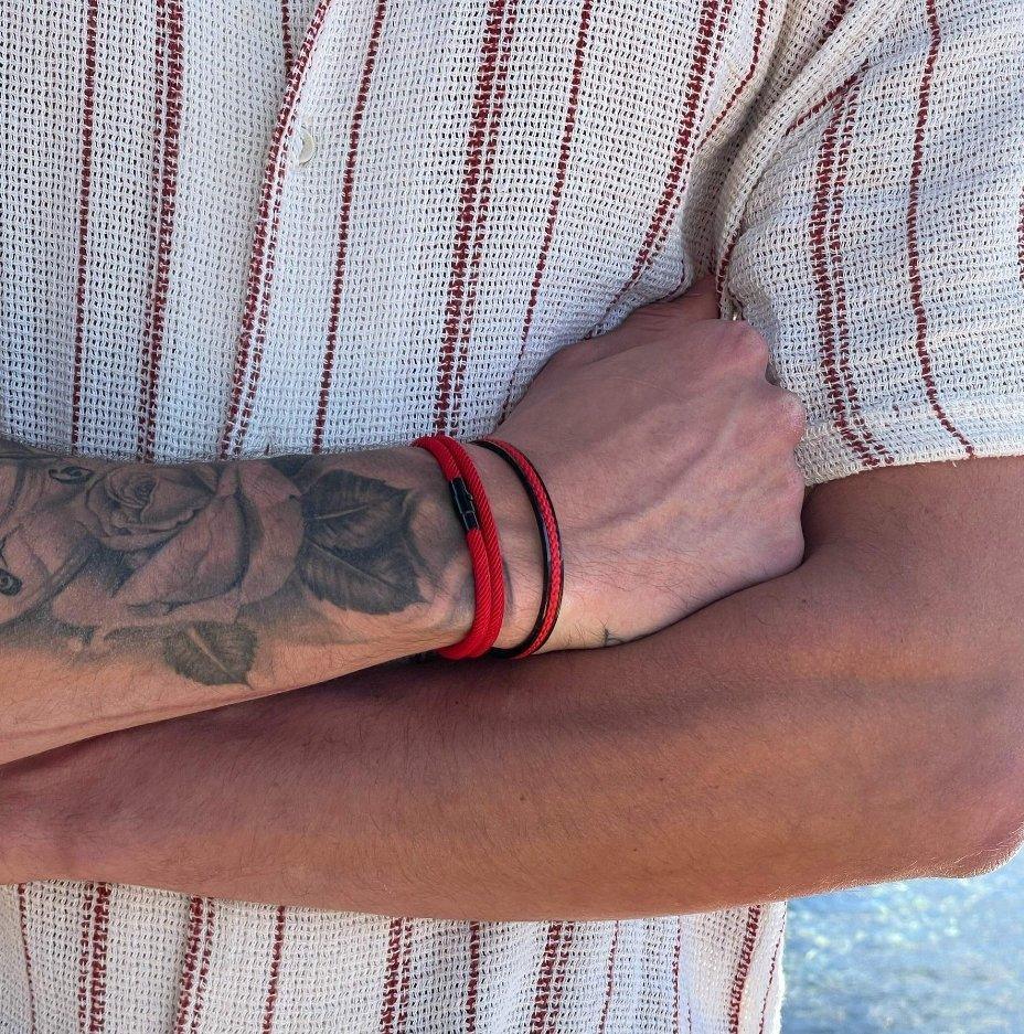 Double-layered bracelet for men