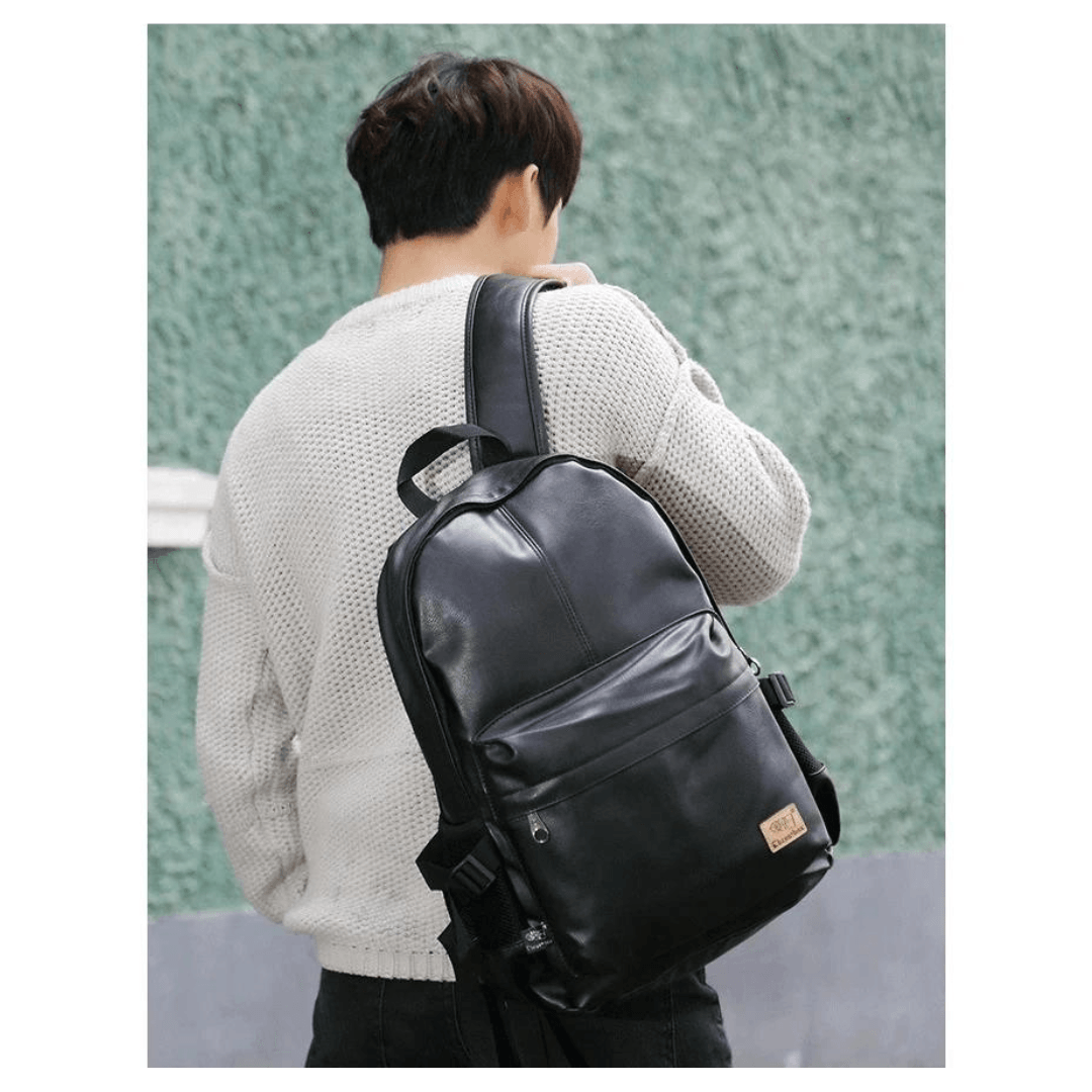 Luxury leather backpack for men