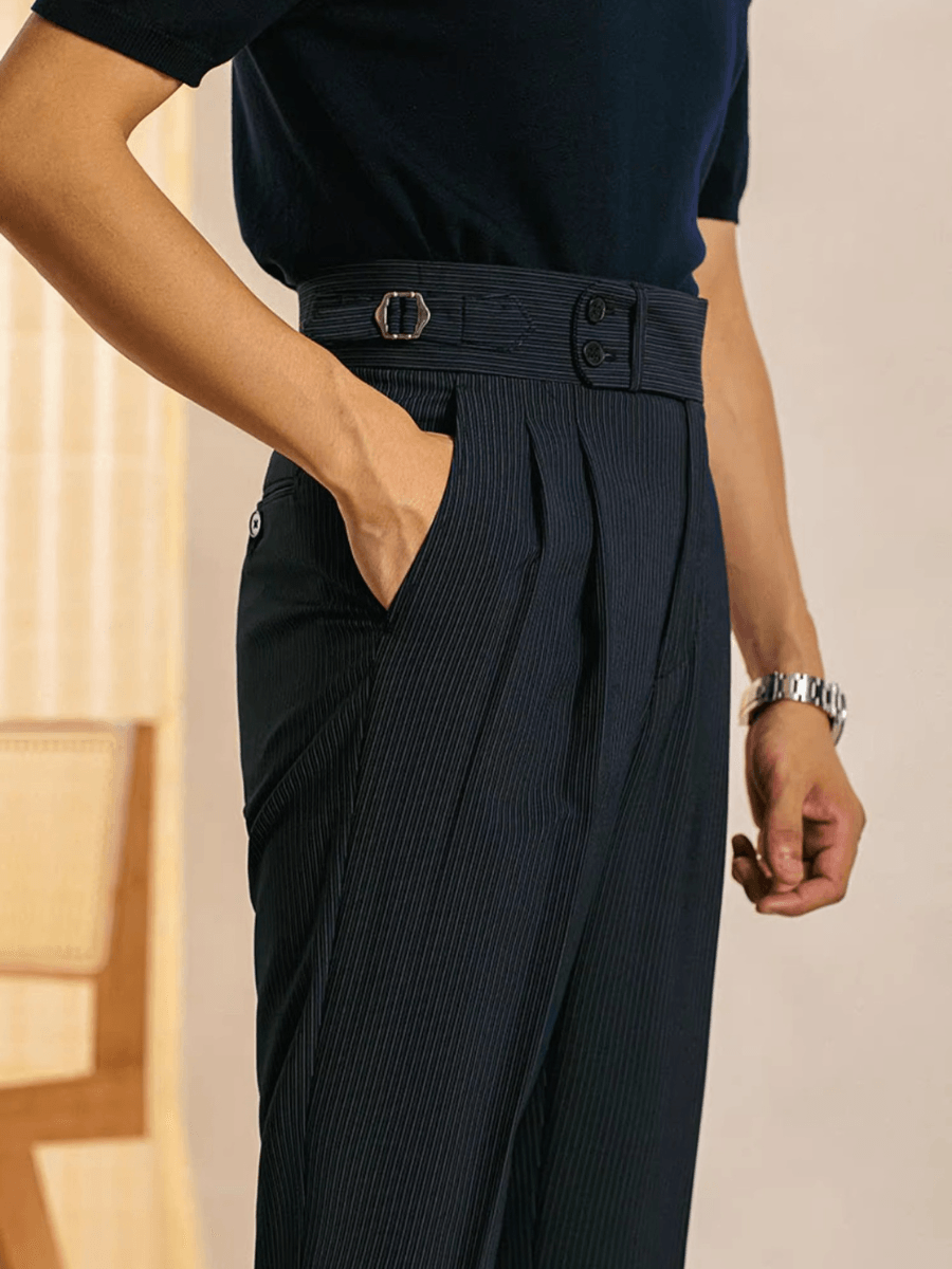 Pantalon décontracté d'affaires à double bouton Elite - Sans repassage