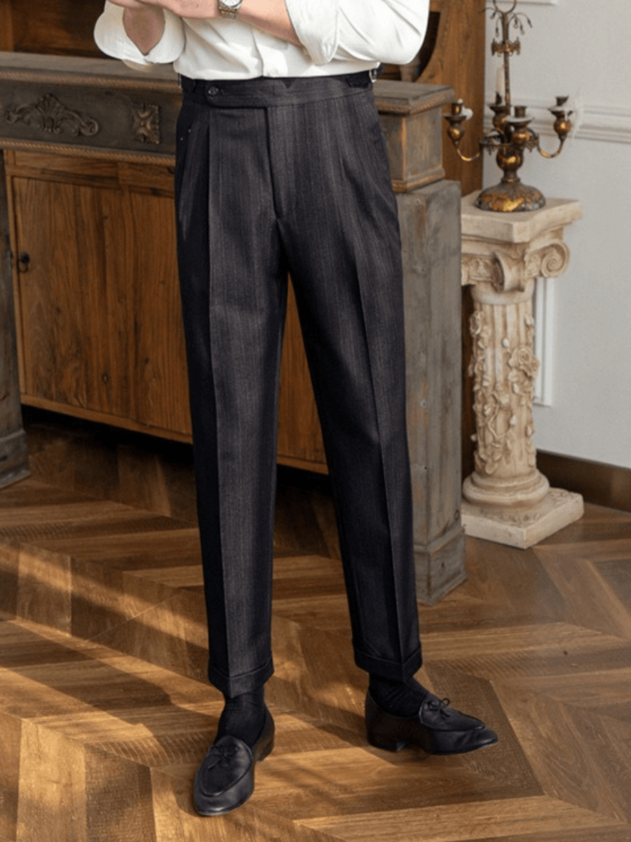 Pantalon décontracté d'affaires vintage Napoli pour hommes - sans repassage