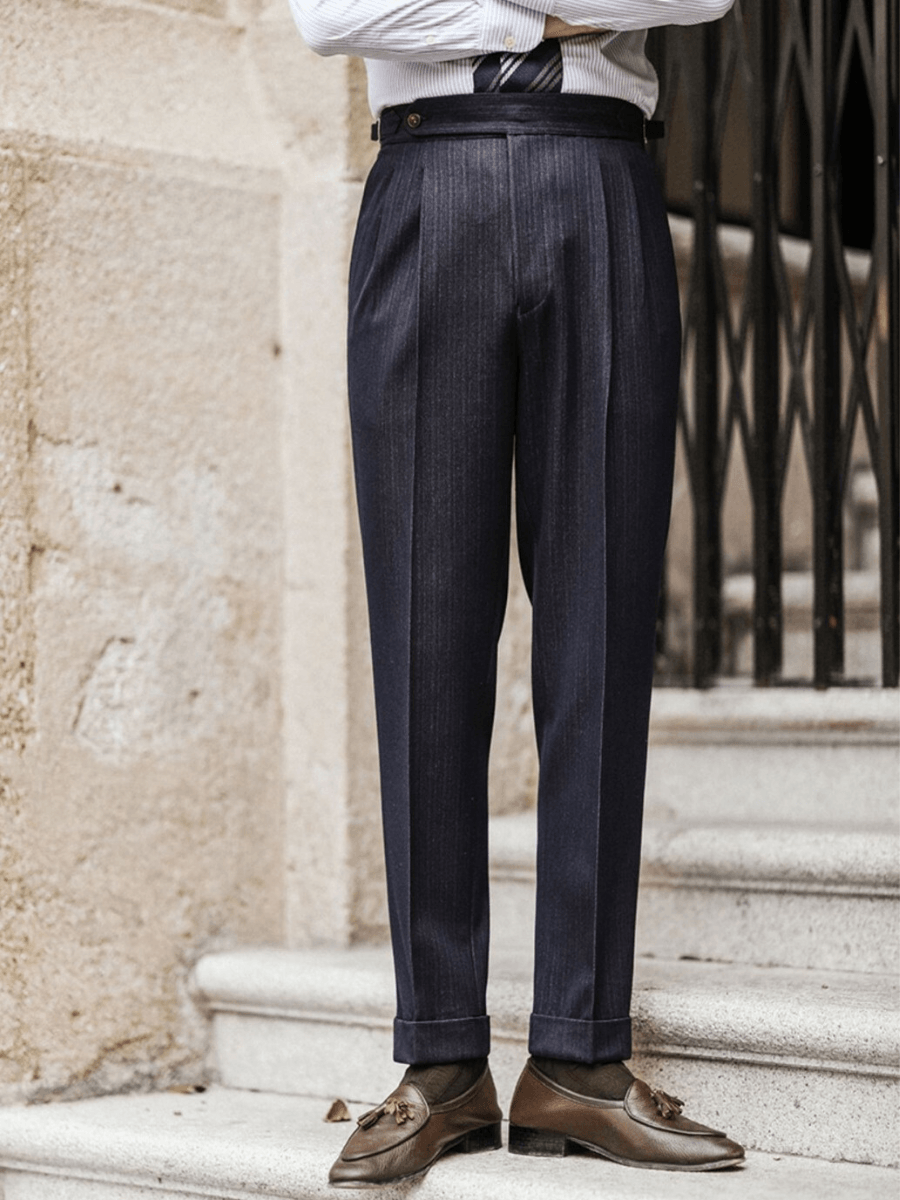 Pantalon décontracté d'affaires vintage Napoli pour hommes - sans repassage