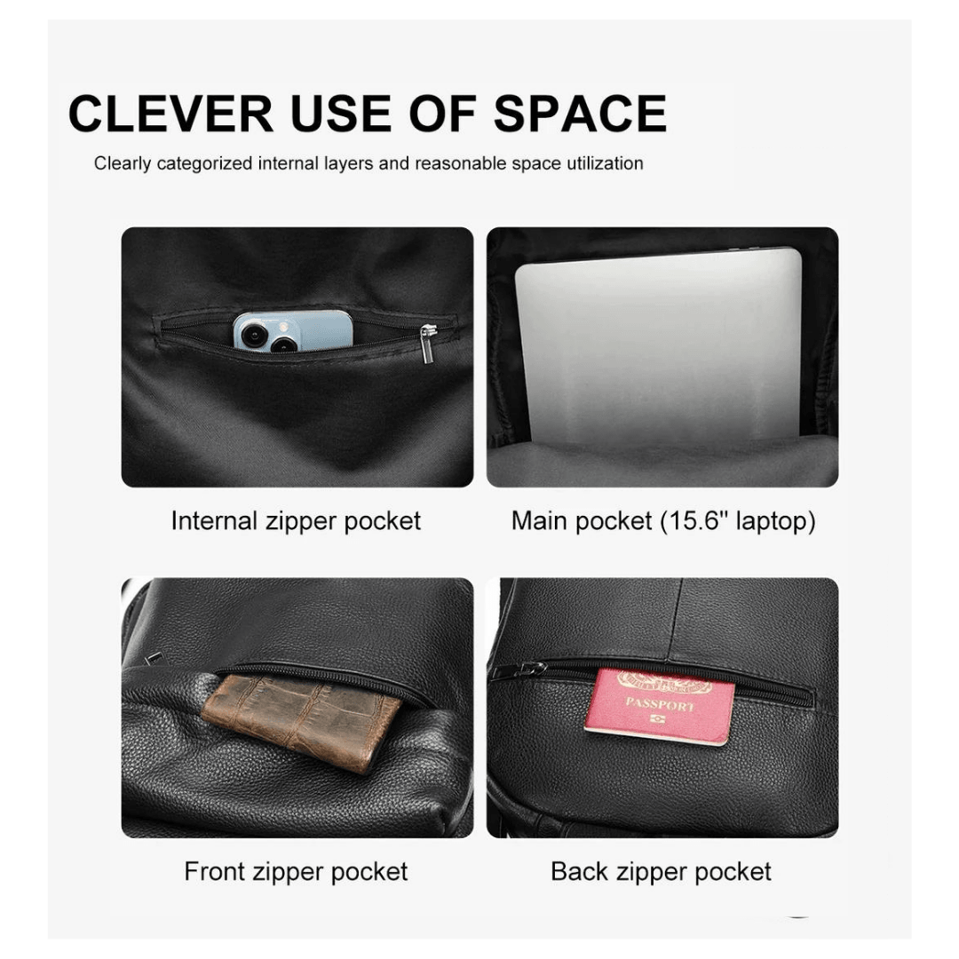 Men's leather backpack 