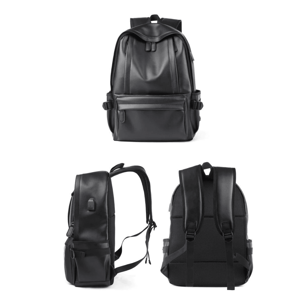 Waterproof leather backpack for men 