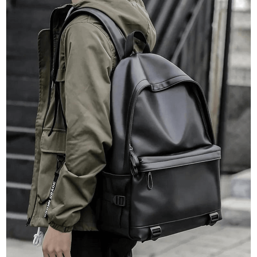 Classic leather backpack for men