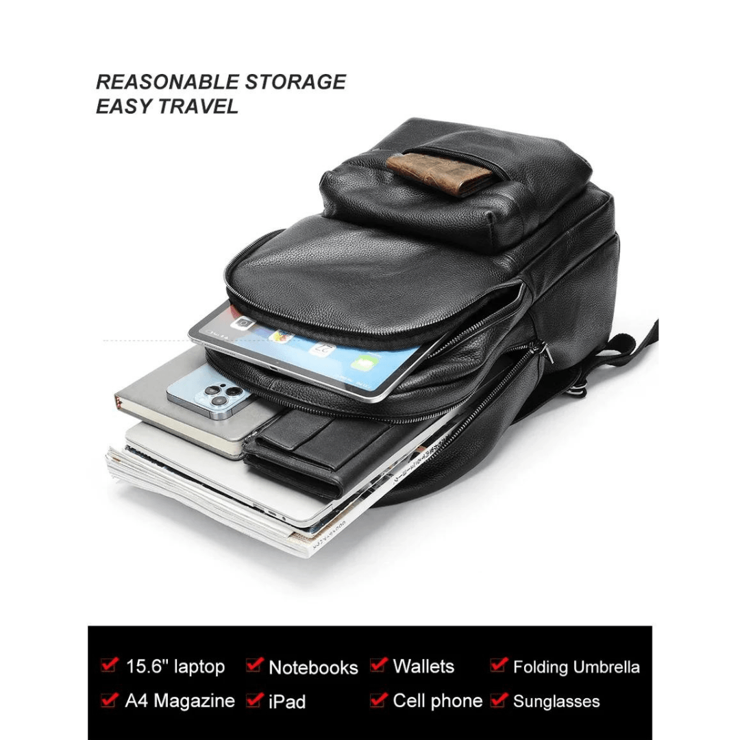 Men's leather backpack 