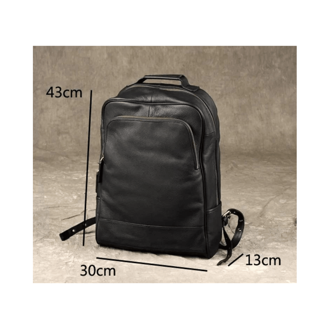 Genuine leather backpack for men