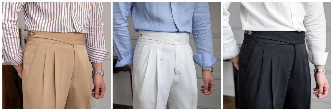 Pantalon plissé coupe droite