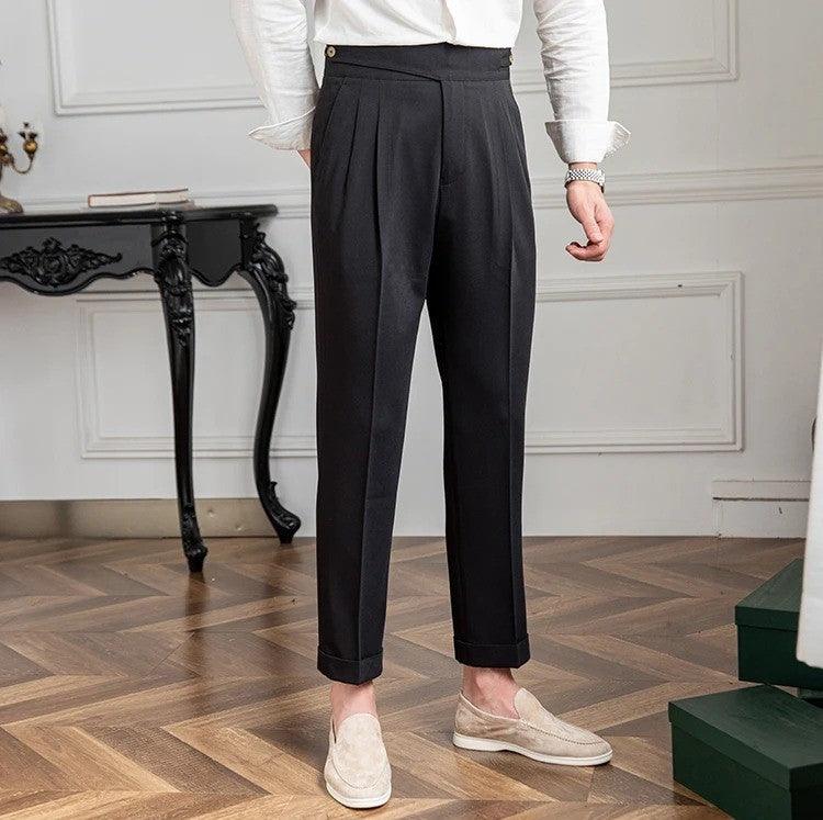 Pantalon plissé coupe droite