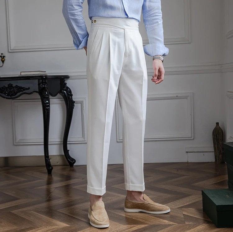 Pantalon plissé coupe droite