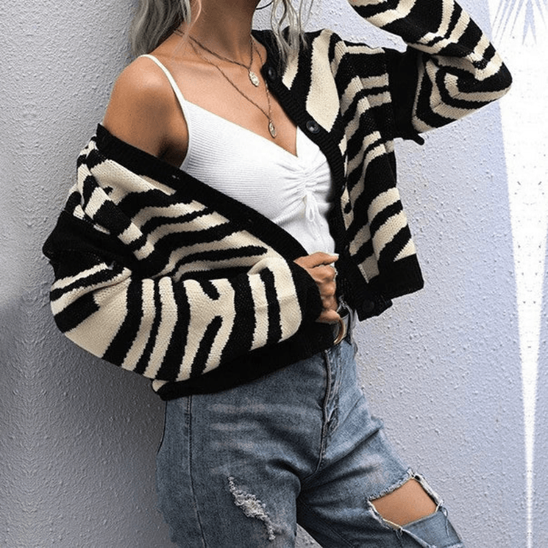 Cardigan en tricot zébré Luna Rose