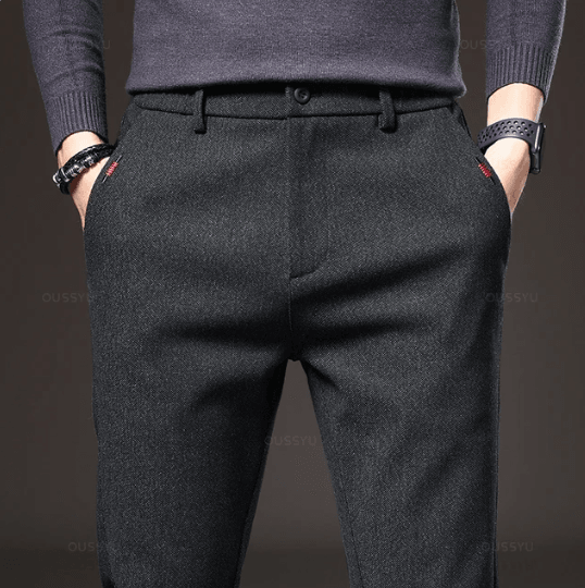 Pantalon décontracté en tissu brossé pour hommes