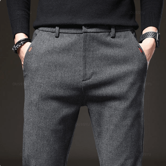Pantalon décontracté en tissu brossé pour hommes