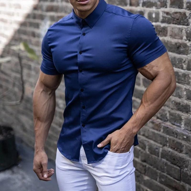 Men's short sleeve anti-wrinkle polo shirt 